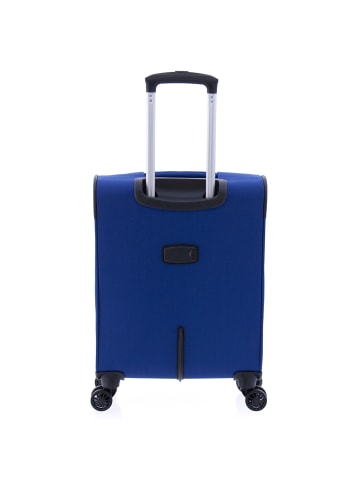 Gladiator 2000 4 Rollen Kabinentrolley 55 cm mit Dehnfalte in blue