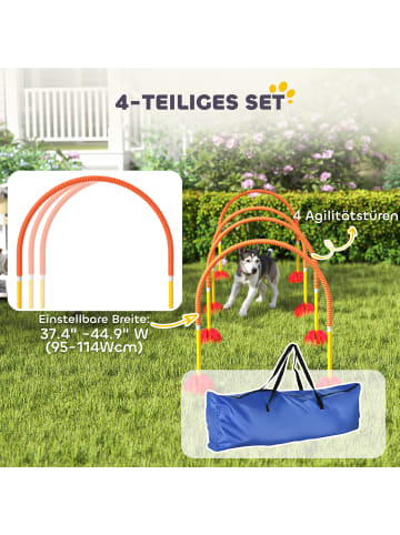 Pawhut Hunde Agility Set Orange+Gelb Kunststoff