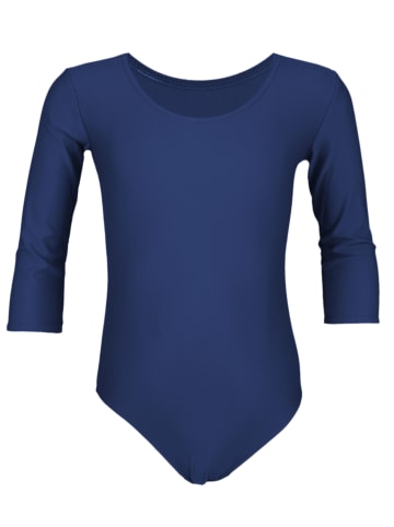 Aquarti Mädchen Ballett Trikot 3/4 Arm in dunkelblau