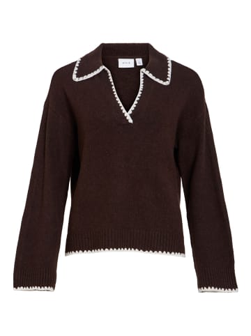 Vila Strickpullover in Coffee Bean