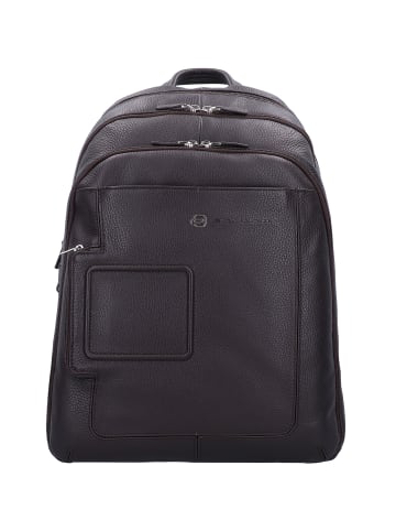 Piquadro Vibe Rucksack Leder 43 cm Laptopfach in dark brown