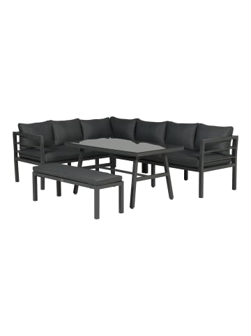 GMD Living Gartenmöbel Sitzgruppe Lounge Set BLAKES in Farbe Schwarz / Polster Schwarz
