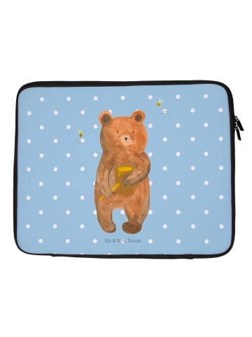 Mr. & Mrs. Panda Laptop Tasche Bär Honig ohne Spruch in Blau Pastell