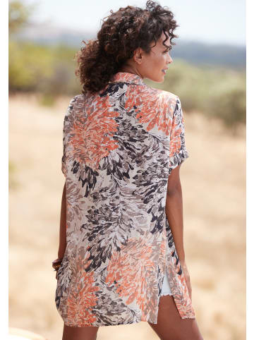 LASCANA Longbluse in apricot-taupe bedruckt