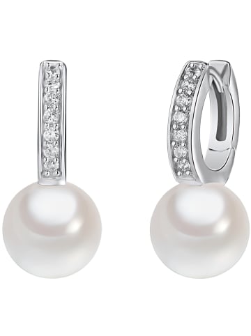 Rafaela Donata Creolen Sterling Silber Zirkonia Muschelkernperle in silber