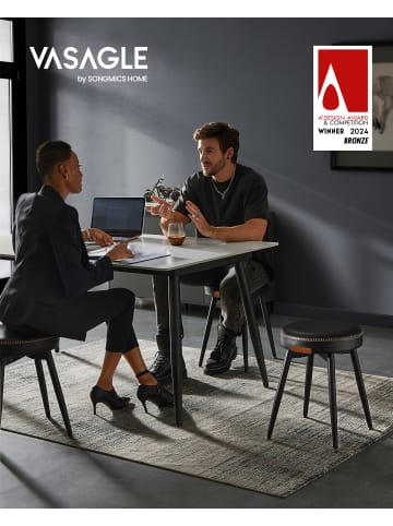 VASAGLE 4er-Set: Sitzhocker in Schwarz - (B)48 x (H)48.2 x (T)48 cm