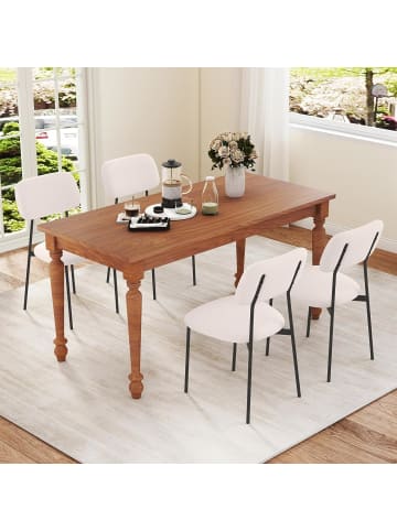 COSTWAY Esszimmerstühle 4er Set in Beige