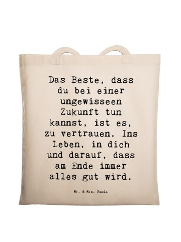 Mr. & Mrs. Panda Henkeltasche Spruch Neuen Technologien begegnen... in Creme