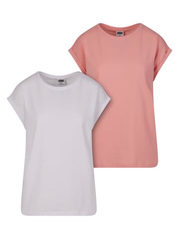 Urban Classics Urban Classics T-Shirts in lemonadepink+white