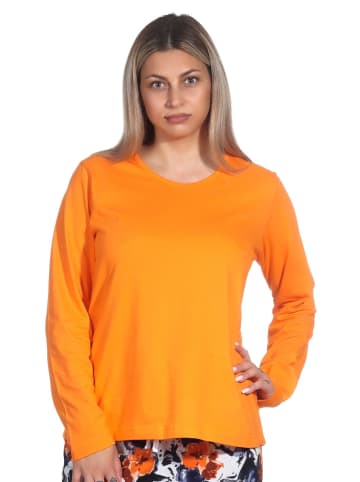 NORMANN Schlafanzug Shirt langarm Pyjama Oberteil Mix & Match in orange