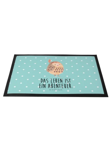 Mr. & Mrs. Panda Matte Eule Federschmuck mit Spruch in Türkis Pastell