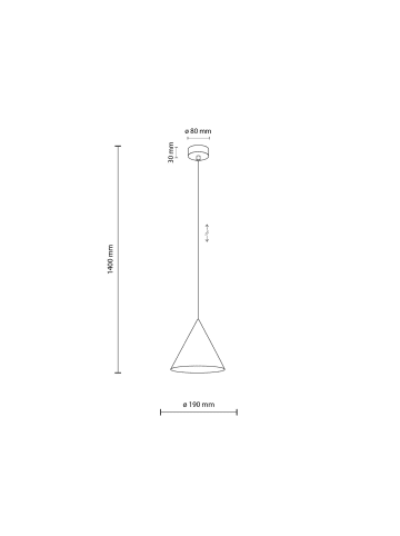 Licht-Erlebnisse Pendelleuchte Ø 19 x (T)155 cm in Mint