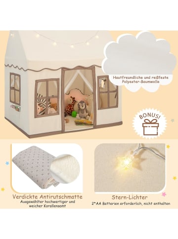 COSTWAY Spielhaus mit Sternenlichtern in Creme