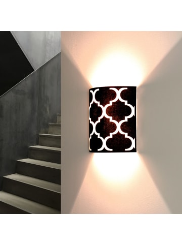 Licht-Erlebnisse Wandlampe (B)25.5 x (H)25 cm in Schwarz WeißSchwarz Weiß