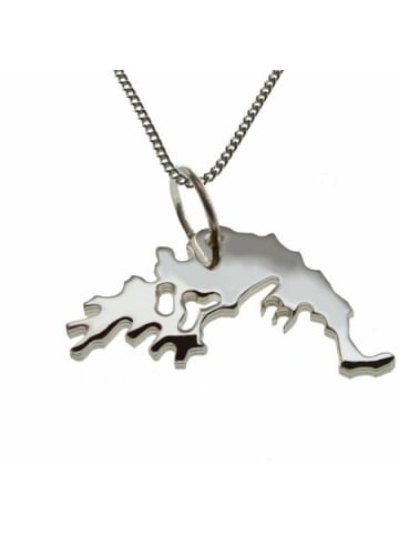 Schmuckador 50cm Halskette + Griechenland Anhänger in massiv 925 Silber in silber