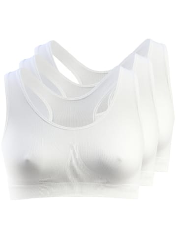 Yenita® Seamless Bustier 3er Set Wohlfühl-BH in weiss