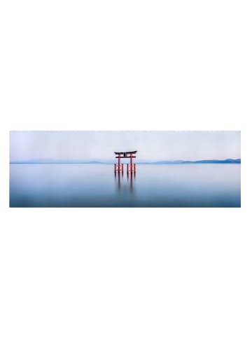 WALLART Leinwandbild - Torii im Wasser in Blau