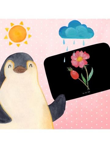 Mr. & Mrs. Panda Badezimmerteppich Blume HageRundunge ohne Spruch in Schwarz