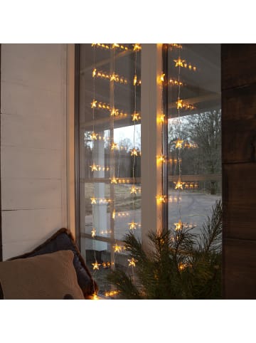 MARELIDA LED Lichtervorhang Sterne 50 leuchtende Sterne 90x200cm in transparent