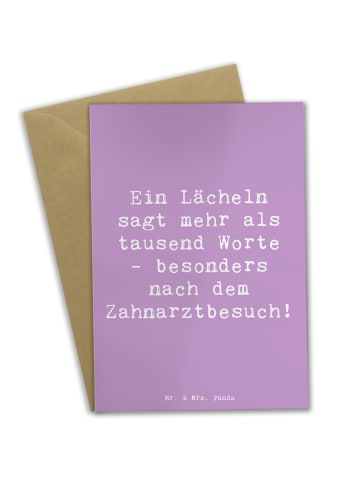 Mr. & Mrs. Panda Klappkarte Spruch Zahnärztin Lächeln mit Spruch in Lavendeltraum