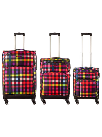 Franky 3er Kofferset 55+69+79 cm Spinner in multicolor check