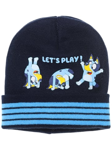 Bluey 2-tlg. Winter Set: Bluey Mütze & Handschuhe in Dunkelblau