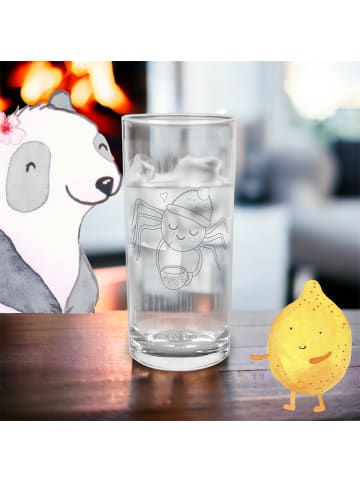 Mr. & Mrs. Panda Wasserglas Spinne Agathe Kaffee ohne Spruch in Transparent