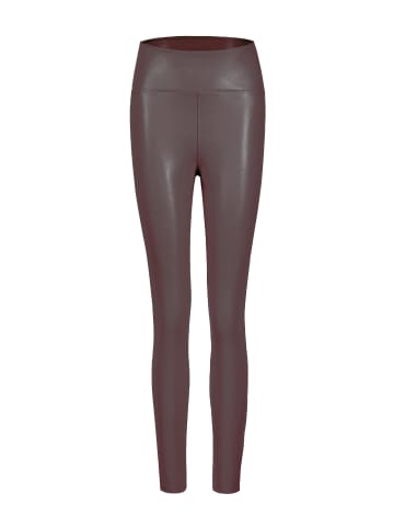 SASSYCLASSY Thermo Leggings in Lederoptik in Braun