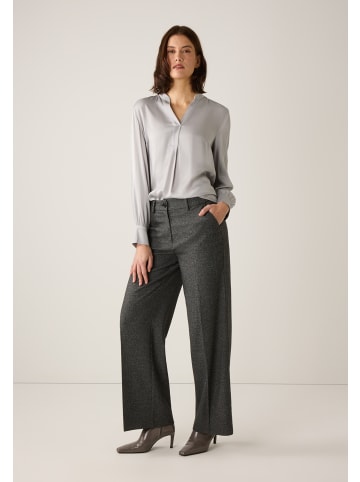 More & More edle, glänzende Langarmbluse, Satin in paloma grey