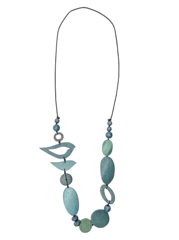 collezione alessandro Lange Kette " Birds " in blau