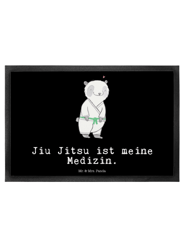 Mr. & Mrs. Panda Fußmatte Panda Jiu Jitsu mit Spruch in Schwarz