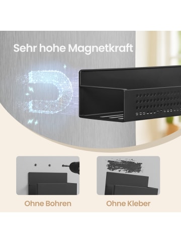 SONGMICS Gewürzregal Beque in Schwarz - (B)30 x (H)7.5 x (T)10 cm