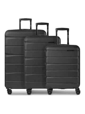 Franky Munich 4.0 4 Rollen Kofferset 3-teilig mit Dehnfalte black dull
