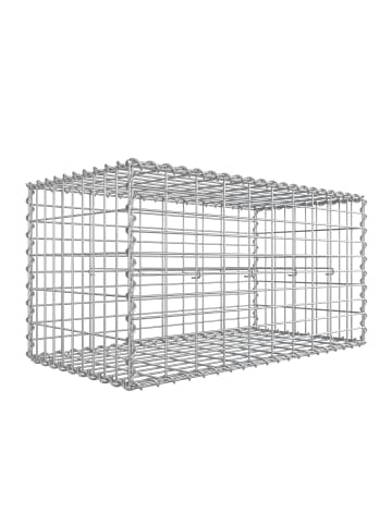SONGMICS Gabione Patya in Silbern - (B)100 x (H)50 x (T)50 cm