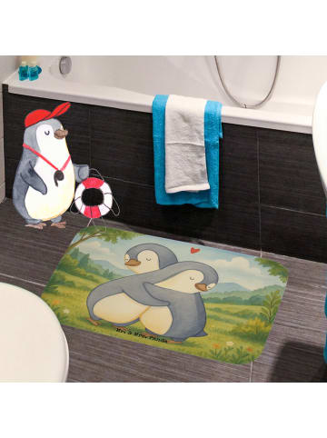 Mr. & Mrs. Panda Badteppich Pinguine Kuscheln Design ohne Spruch in Weiß