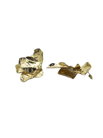 KOROSHI Große Ohrringe mit halber Blume in GOLD / GOLD
