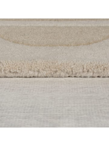 KADIMA DESIGN Wollteppich Grafisch, Rahmen, Wohnzimmer schmutzabweisend in Beige