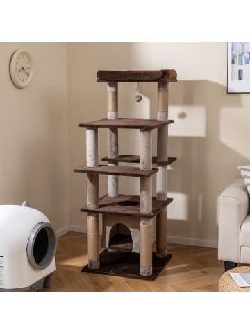 COSTWAY Kratzbaum 148 cm in Braun