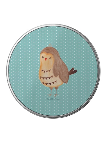 Mr. & Mrs. Panda Aufbewahrungsbox Eule Zufrieden ohne Spruch in Türkis Pastell