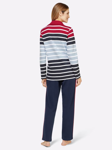 WITT WEIDEN Hausanzug in marine-rot-gestreift