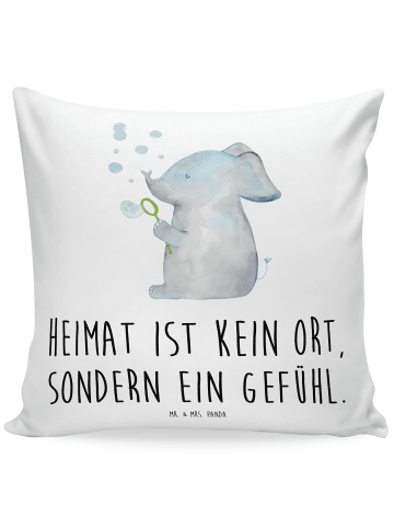 Mr. & Mrs. Panda Kissen 40x40 Elefant Seifenblasen mit Spruch in Weiß