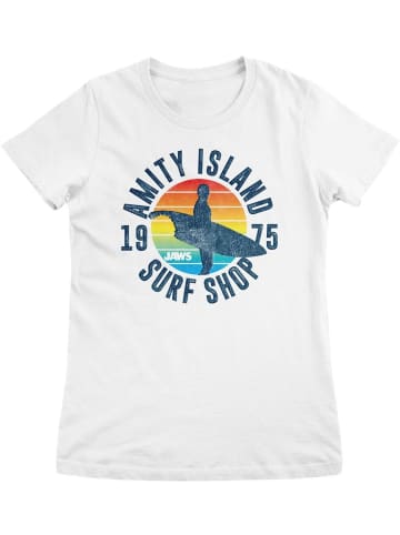 Jaws Shirt "Amity Island Surf Shop Girly Tee" in Weiß