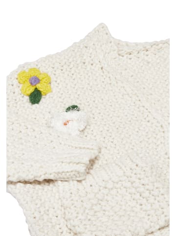 ebeeza Damen Strickjacke in Wollweiss