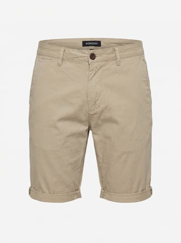 KOROSHI Herren baumwoll chino shorts in beige