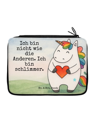 Mr. & Mrs. Panda Federmappe Einhorn Herz Design mit Spruch in Weiß