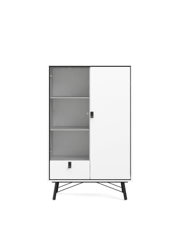 ebuy24 Vitrinenschrank Rye Weiß 102 x 40 cm