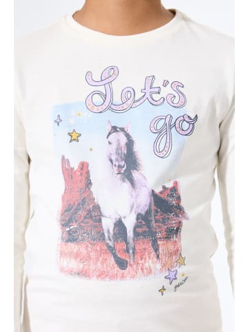 Garcia Longsleeve mit Pferdeprint in warm white