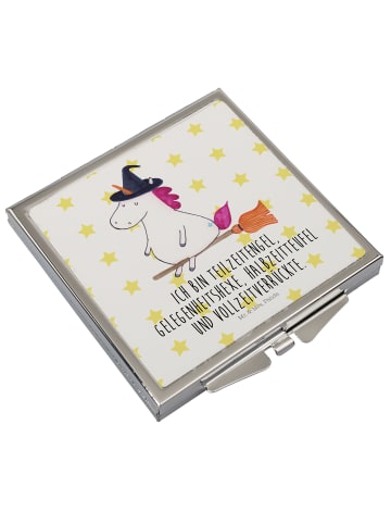 Mr. & Mrs. Panda Kosmetikspiegel Einhorn Hexe mit Spruch in Weiß