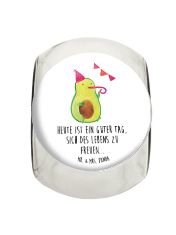 Mr. & Mrs. Panda Bonbonglas Avocado Party mit Spruch in Weiß