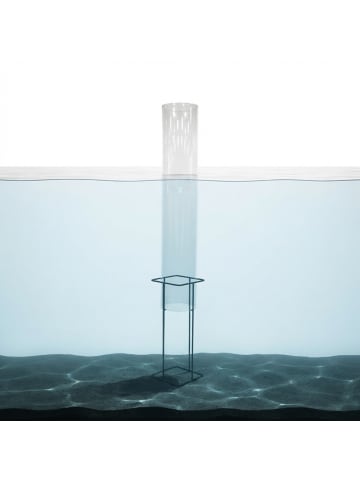 Fischsäule in Transparent/ Grau - (H)108 x Ø 20 cm